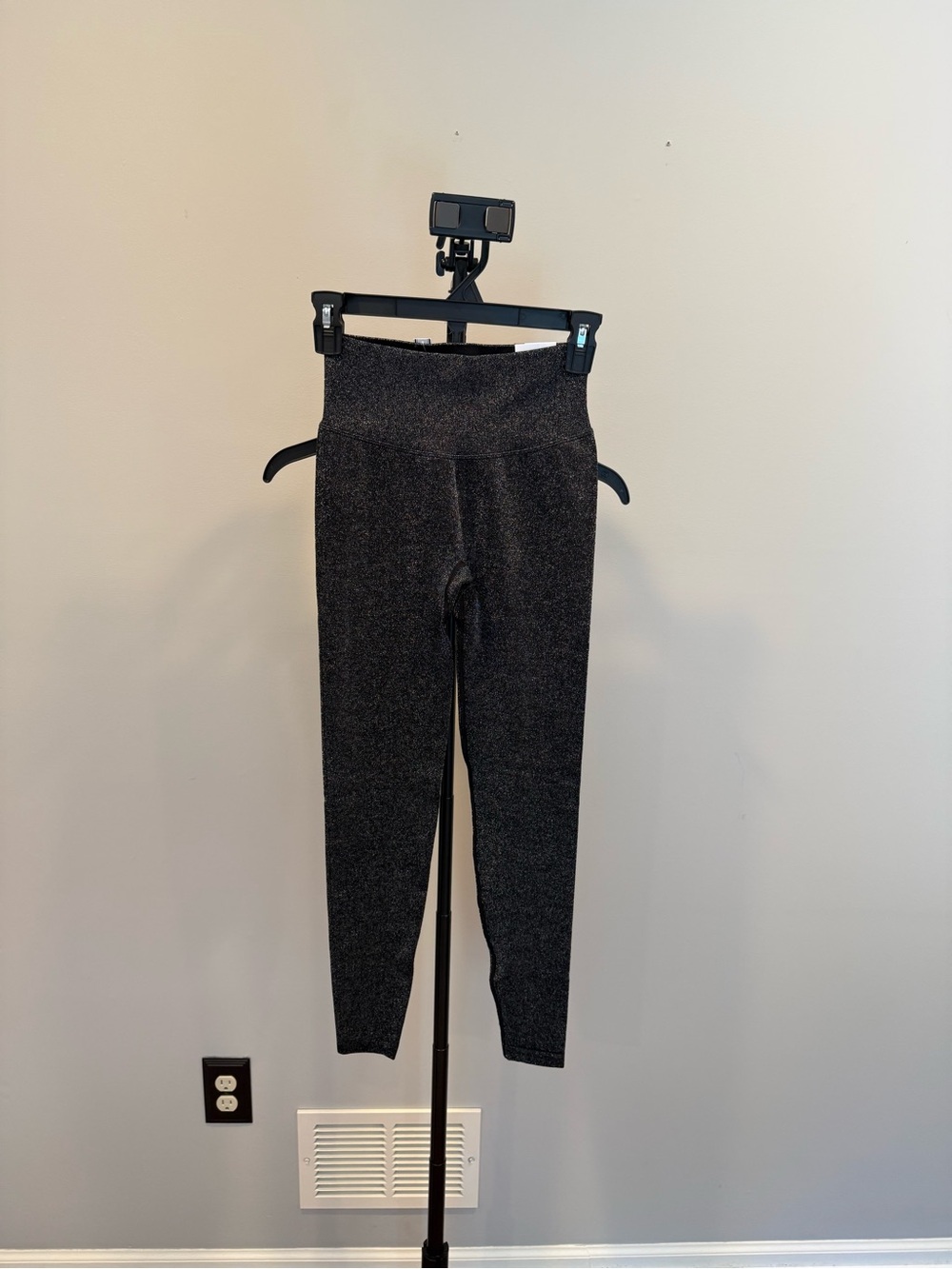 PINK Victoria's Secret Black Sparkle High-Waist Leggings